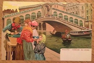 Cartolina. Venezia, Rialto, tenari da riso